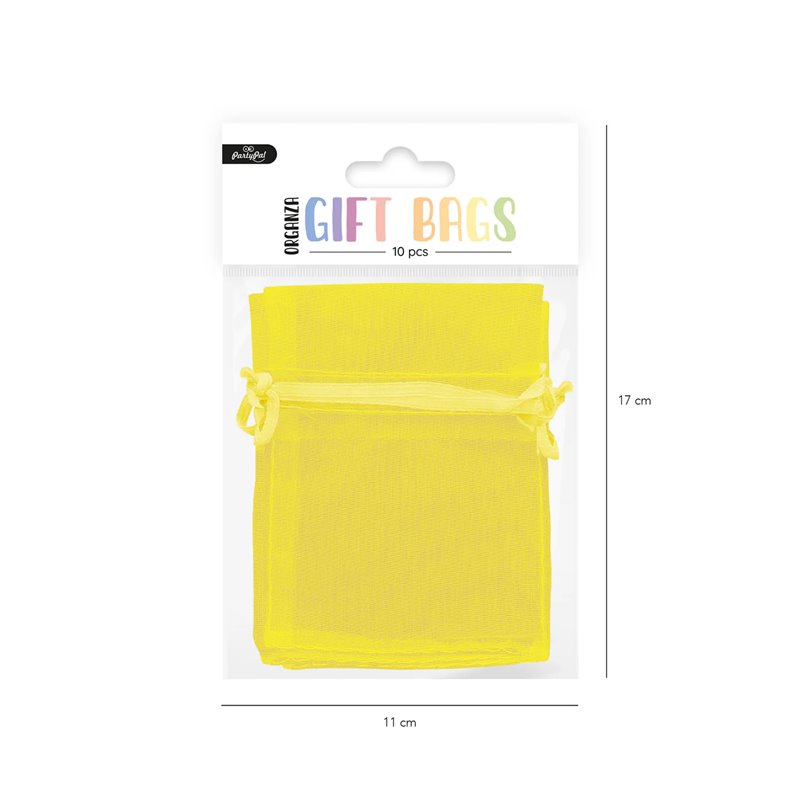 10 stk. Luksuriøse Organza- og Chiffonposer i Gul 7x9 cm - Perfekt til Festdekorationer 10 stk. Luksuriøse Organza- og Chiffonposer i Gul 7x9 cm - Perfekt til Festdekorationer