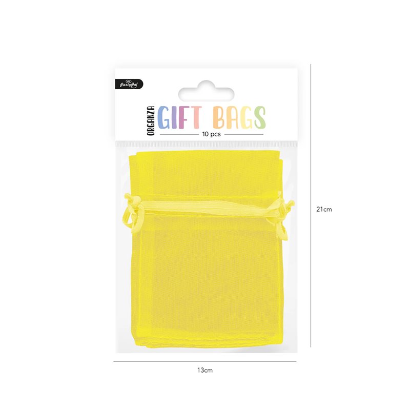 10 stk. XL Luksuriøse Organza- og Chiffonposer i Gul 10x15 cm - Perfekt til Festdekorationer 10 stk. XL Luksuriøse Organza- og Chiffonposer i Gul 10x15 cm - Perfekt til Festdekorationer