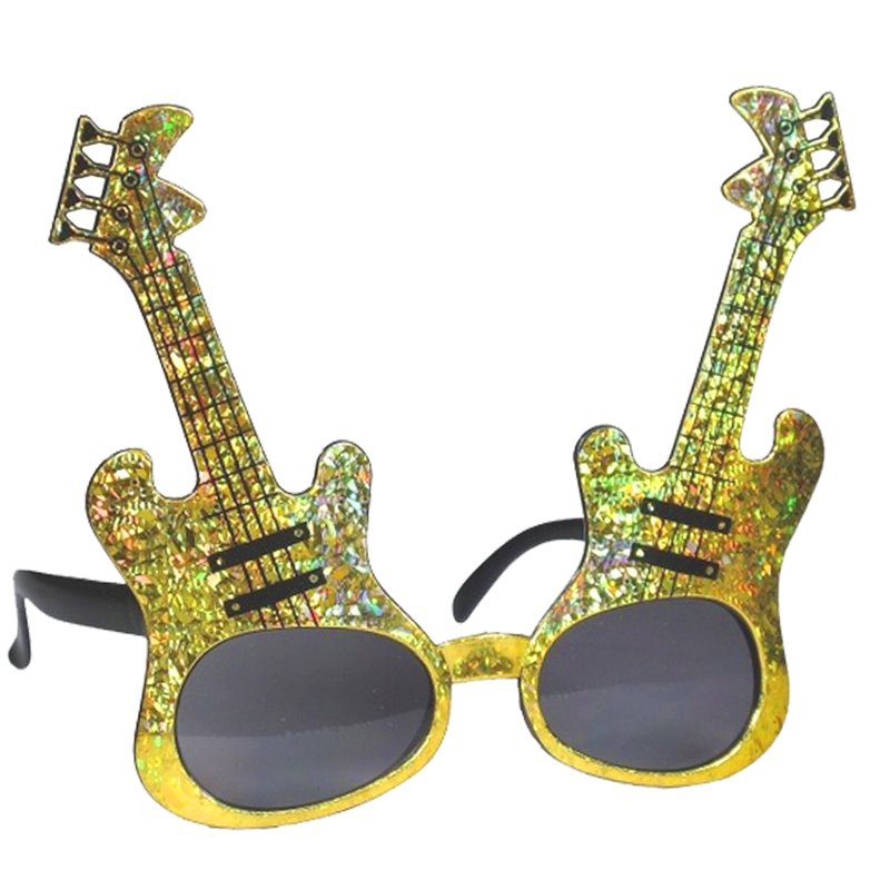 1 stk Gyldne Guitare - Guld Sjove og festbriller 1 stk Gyldne Guitare - Guld Sjove og festbriller