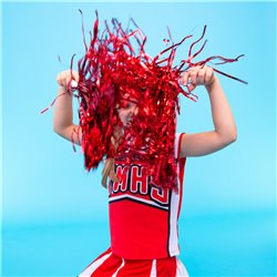 2 Stk. Røde Cheerleader Pomponer - Perfekt til Din Fantastiske Optræden Og Performance 2 Stk. Røde Cheerleader Pomponer - Perfekt til Din Fantastiske Optræden Og Performance
