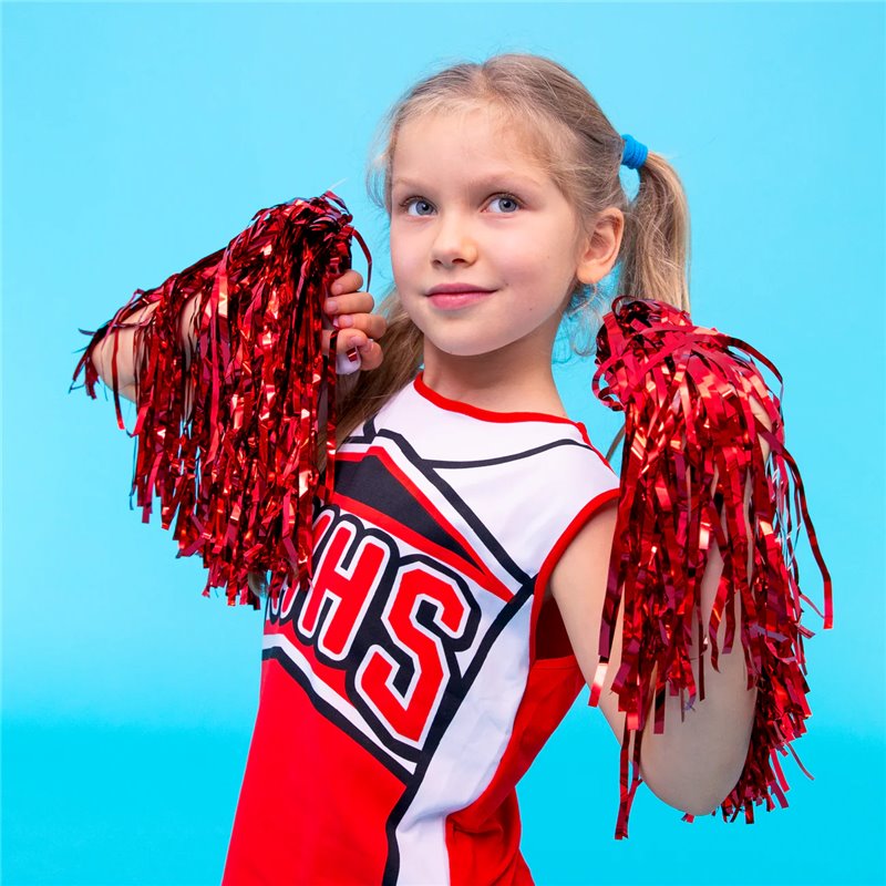 2 Stk. Røde Cheerleader Pomponer - Perfekt til Din Fantastiske Optræden Og Performance 2 Stk. Røde Cheerleader Pomponer - Perfekt til Din Fantastiske Optræden Og Performance