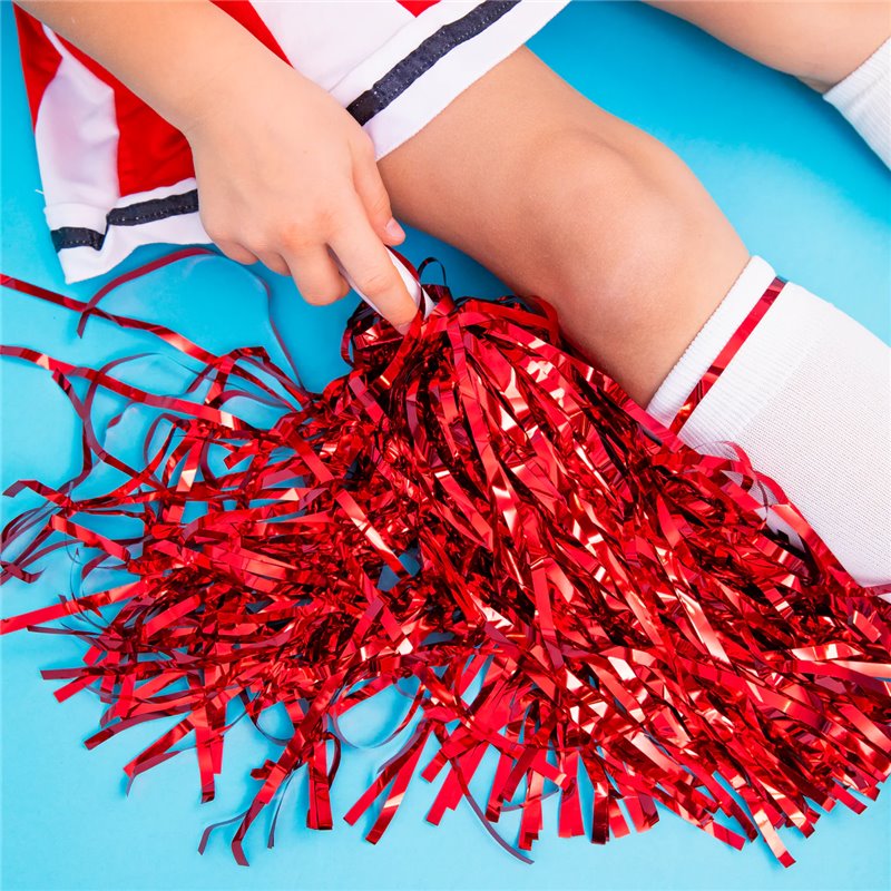 2 Stk. Røde Cheerleader Pomponer - Perfekt til Din Fantastiske Optræden Og Performance 2 Stk. Røde Cheerleader Pomponer - Perfekt til Din Fantastiske Optræden Og Performance
