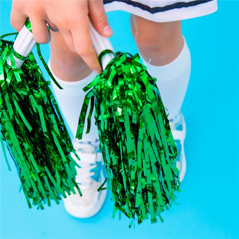 2 Stk. Grøn Cheerleader Pomponer - Perfekt til Din Fantastiske Optræden Og Performance 2 Stk. Grøn Cheerleader Pomponer - Perfekt til Din Fantastiske Optræden Og Performance