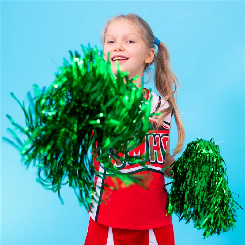2 Stk. Grøn Cheerleader Pomponer - Perfekt til Din Fantastiske Optræden Og Performance 2 Stk. Grøn Cheerleader Pomponer - Perfekt til Din Fantastiske Optræden Og Performance