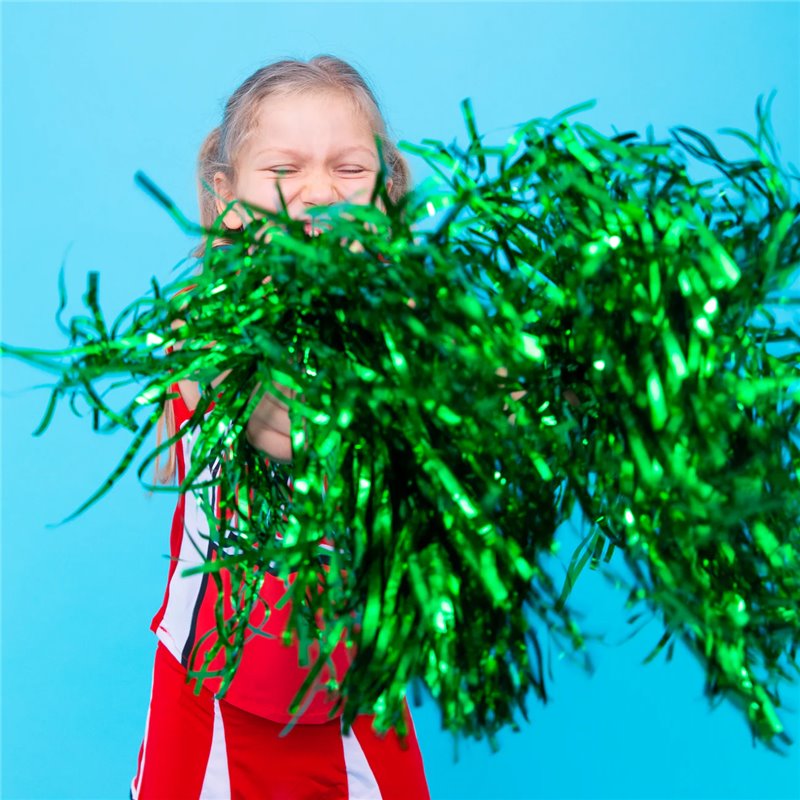 2 Stk. Grøn Cheerleader Pomponer - Perfekt til Din Fantastiske Optræden Og Performance 2 Stk. Grøn Cheerleader Pomponer - Perfekt til Din Fantastiske Optræden Og Performance