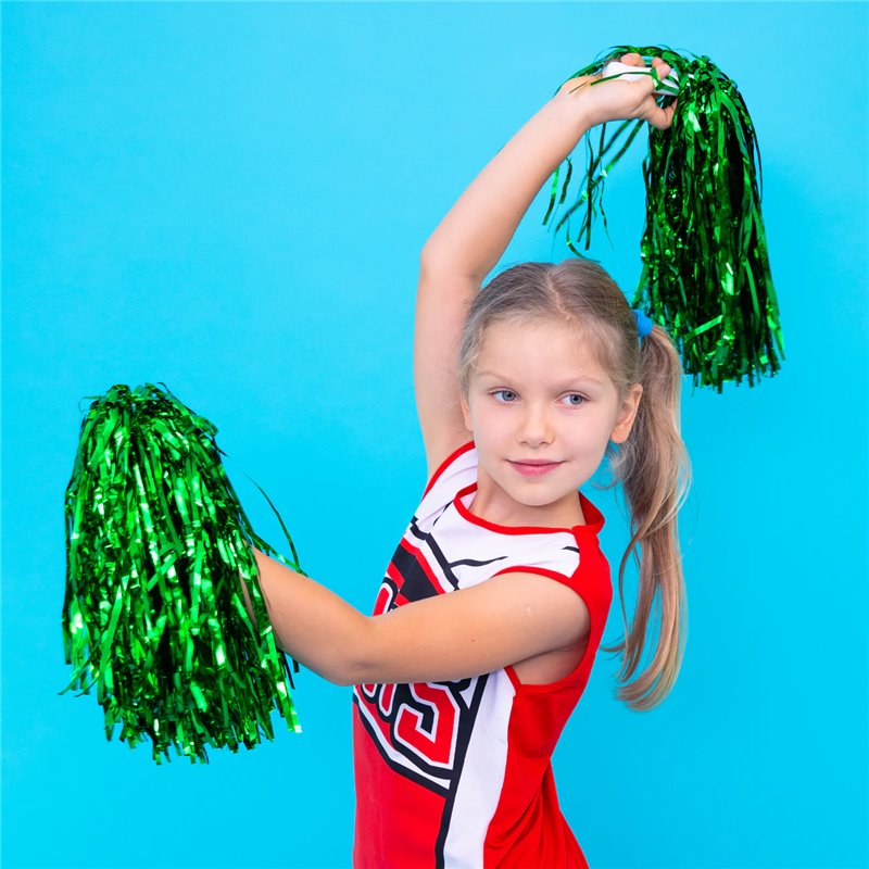 2 Stk. Grøn Cheerleader Pomponer - Perfekt til Din Fantastiske Optræden Og Performance 2 Stk. Grøn Cheerleader Pomponer - Perfekt til Din Fantastiske Optræden Og Performance