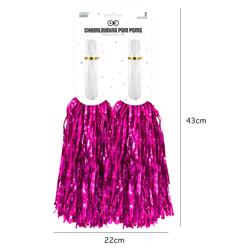 2 Stk. Fuchsia Cheerleader Pomponer - Perfekt til Din Fantastiske Optræden Og Performance 2 Stk. Fuchsia Cheerleader Pomponer - Perfekt til Din Fantastiske Optræden Og Performance