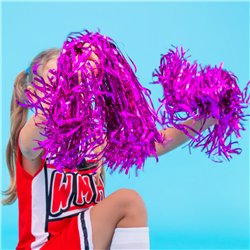2 Stk. Fuchsia Cheerleader Pomponer - Perfekt til Din Fantastiske Optræden Og Performance 2 Stk. Fuchsia Cheerleader Pomponer - Perfekt til Din Fantastiske Optræden Og Performance