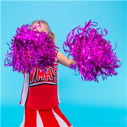 2 Stk. Fuchsia Cheerleader Pomponer - Perfekt til Din Fantastiske Optræden Og Performance 2 Stk. Fuchsia Cheerleader Pomponer - Perfekt til Din Fantastiske Optræden Og Performance