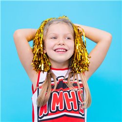 2 Stk. Guld Cheerleader Pomponer - Perfekt til Din Fantastiske Optræden Og Performance 2 Stk. Guld Cheerleader Pomponer - Perfekt til Din Fantastiske Optræden Og Performance