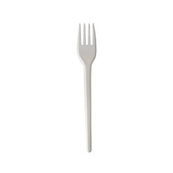 100 stk Engangsgaffel hvid - Genbrugelige - Reuse