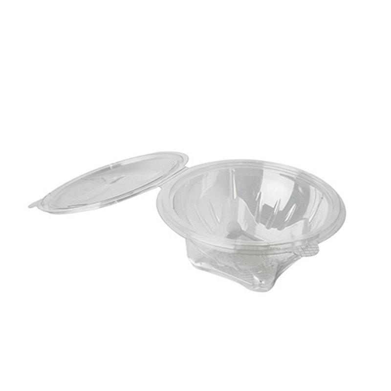 50 stk. Delikatesse- og Salatbæger med Hængslet Låg, PET Rund, 750 ml - Transparent 50 stk. Delikatesse- og Salatbæger med Hængslet Låg, PET Rund, 750 ml - Transparent