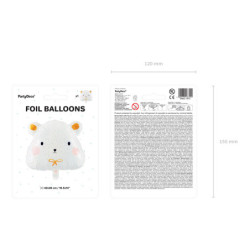 1 stk. Isbjørn folieballon 20" - kan bruges til helium eller luft og har automatisk lukkesystem 1 stk. Isbjørn folieballon 20" - kan bruges til helium eller luft og har automatisk lukkesystem
