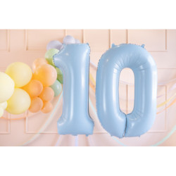1 stk. pastel folieballon lysblå 0 tal 72 cm til luft og helium inkl. sugerør 1 stk. pastel folieballon lysblå 0 tal 72 cm til luft og helium inkl. sugerør