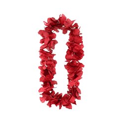 Hawaii blomsterkrans Rød - 120 cm