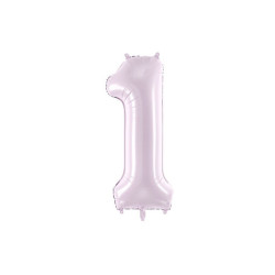1 stk. Folieballon Pastel Lavendel Tal 1 – 72 cm til Luft & Helium inkl. Sugerør