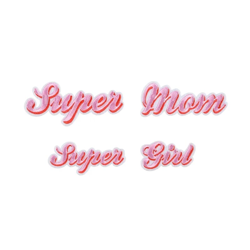 1 sæt. Strygemærker Supermor strygeoverføring i pink farver 1 sæt. Strygemærker Supermor strygeoverføring i pink farver