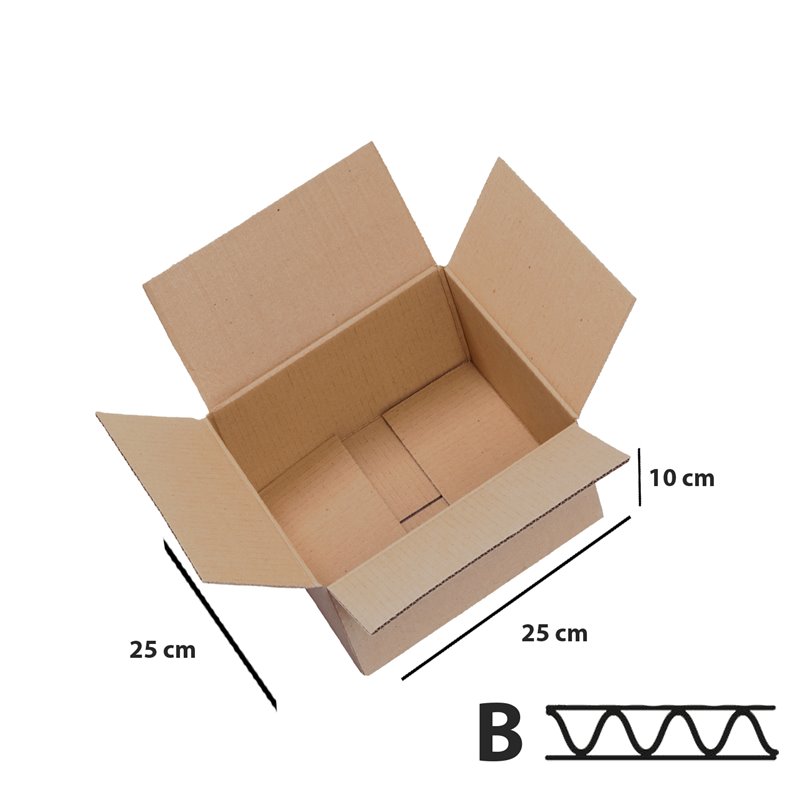 1 stk Papkasser til forsendelser 3lags Papkasse - 250x250x100 mm - FSC-certificeret 1 stk Papkasser til forsendelser 3lags Papkasse - 250x250x100 mm - FSC-certificeret