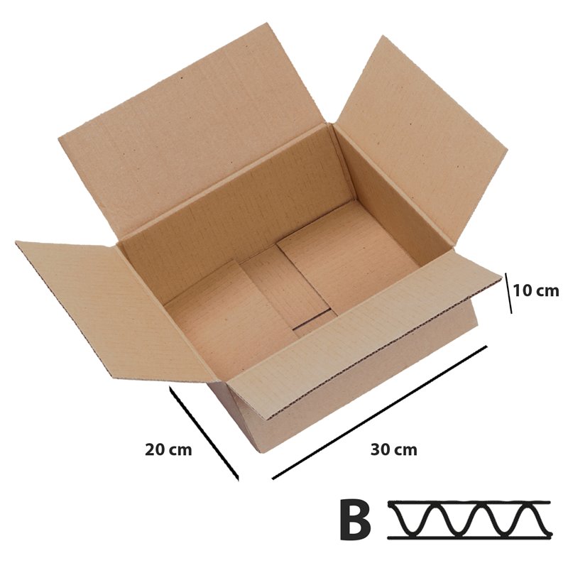 1 stk Papkasser 300x200x100 mm 3lags Papkasse til forsendelser - FSC-certificeret 1 stk Papkasser 300x200x100 mm 3lags Papkasse til forsendelser - FSC-certificeret