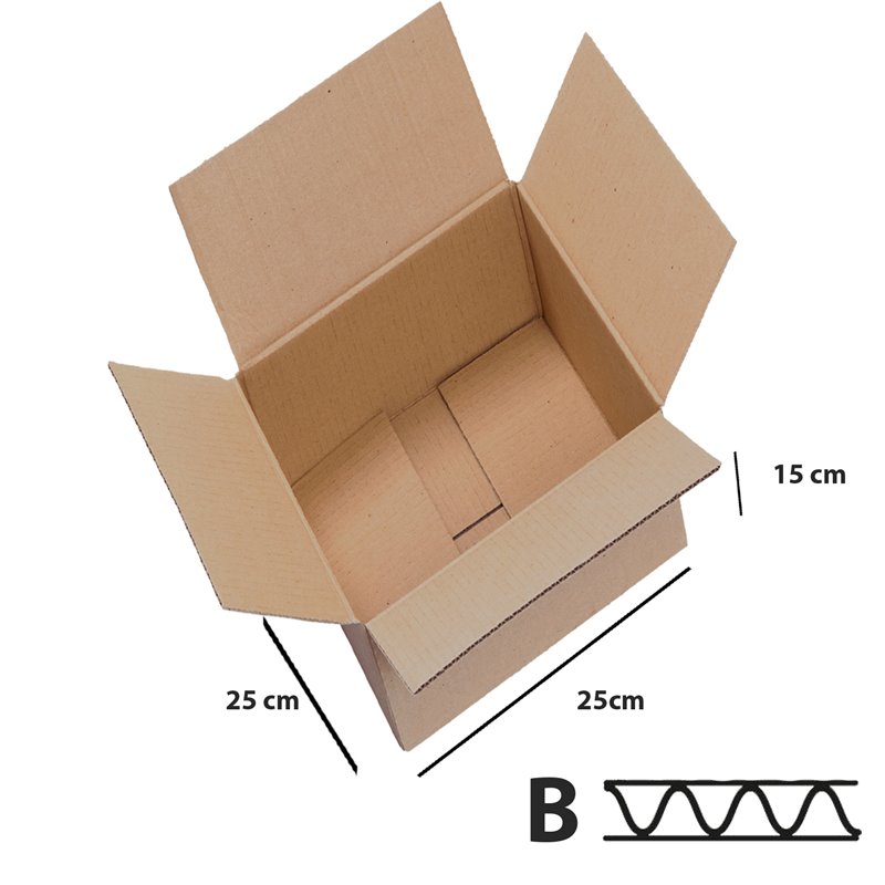 25 stk Papkasser 250x250x150 mm 3lags Papkasse til forsendelser - FSC-certificeret 25 stk Papkasser 250x250x150 mm 3lags Papkasse til forsendelser - FSC-certificeret