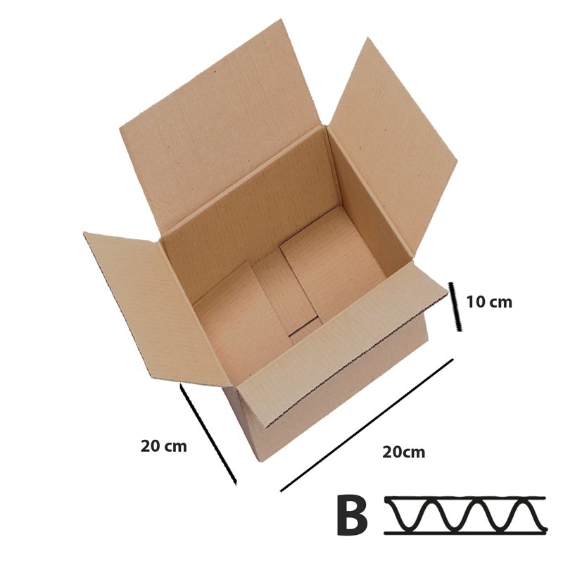 25 stk Papkasser 200x200x100 mm 3lags Papkasse til forsendelser - FSC-certificeret 25 stk Papkasser 200x200x100 mm 3lags Papkasse til forsendelser - FSC-certificeret