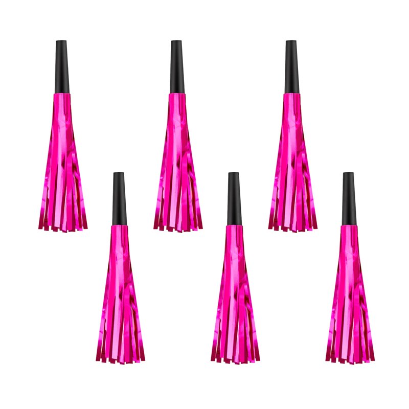 6 stk. Partyhorn i metallic farver, Fuchsia frynser, perfekt til bryllup, konfirmation og festlig dekoration 6 stk. Partyhorn i metallic farver, Fuchsia frynser, perfekt til bryllup, konfirmation og festlig dekoration