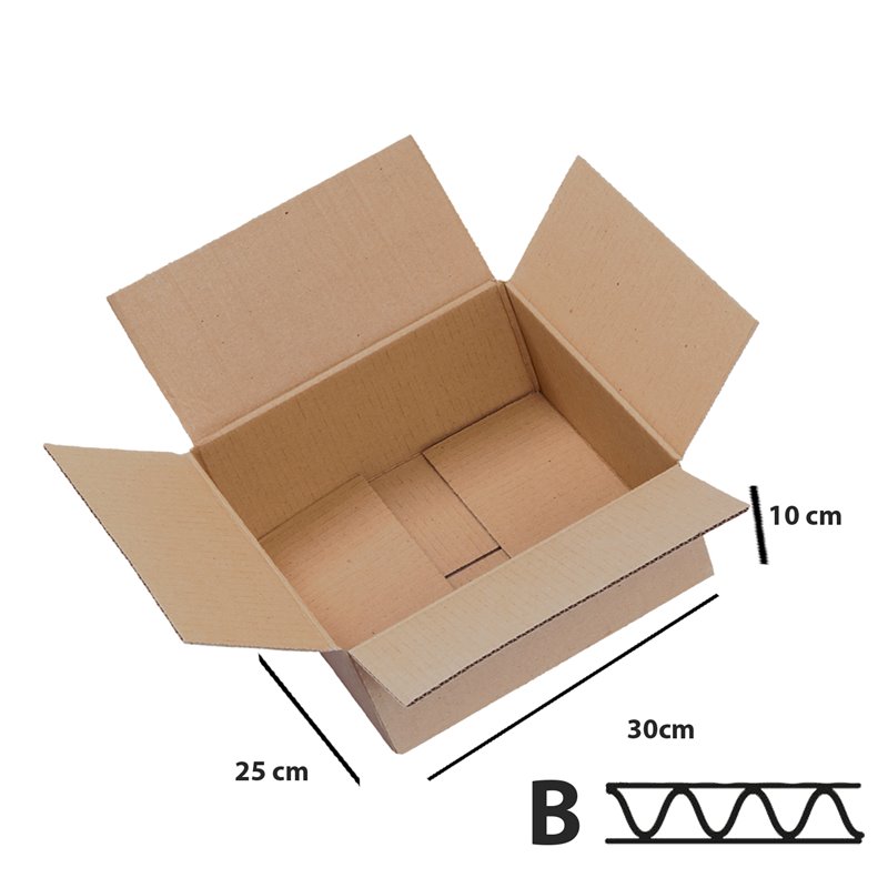 25 stk. Papkasse til forsendelser 3lags FSC-certificeret - 300x250x100 mm - miljøvenlig og holdbar 25 stk. Papkasse til forsendelser 3lags FSC-certificeret - 300x250x100 mm - miljøvenlig og holdbar