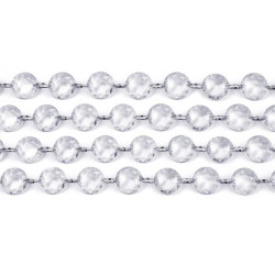 1 stk. Eksklusiv krystalkrans med 18mm kugler, 1 meter lang, uden farve