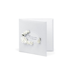1 stk. Perlehvidt CD-etui med blomstermotiv fra Eventyrhave Samling, 14x13.8cm