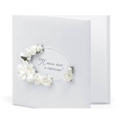 1 stk. Perlehvidt CD-etui med blomstermotiv fra Eventyrhave Samling, 14x13.8cm