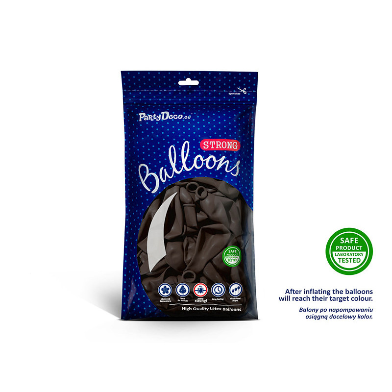 100 stk Standard kakao brun balloner - str 10"