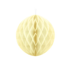 1 stk. Honeycomb bold i Creme diameter ca. 30 cm, genanvendelig, montering med klips