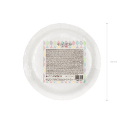 6 stk. Enhjørning-stjerner papirtallerkener, 18 cm, multifarvet
