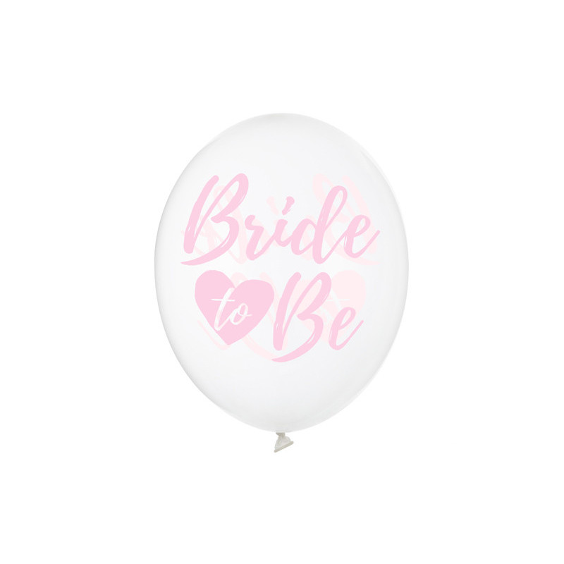 6 stk. Bride to Be Balloner gennemsigtig latex 12" - Perfekt til polterabend dekoration