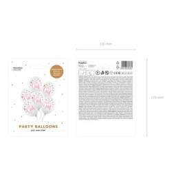 6 stk. Balloner pastel hvid 30 cm – It's a Girl pink-guld tryk Baby Shower festpynt