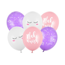 6 stk. Enhjørning Balloner Mix – Holdbare 30 cm Festballoner i Farverige Motiver