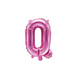 1 stk. Folieballon Bogstav Q Hot Pink – 35 cm med Automatisk Lukkesystem til Fest