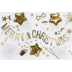 Merry Christmas banner - Guld 10,5x150cm