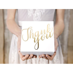 10 stk kageæsker med tekst Thank You 14x14x8,5cm