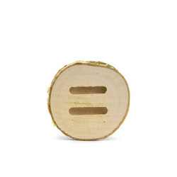 1 stk. Træringholder med riller, 6 cm diameter og 4 cm højde