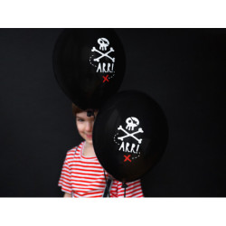 50 stk. Balloner Piratfest Pastel Sort 30 cm – Dobbeltprint Stærk Kvalitet