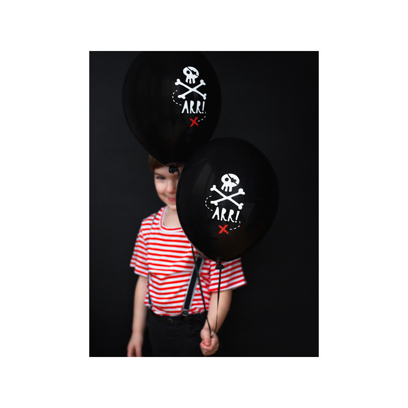 50 stk. Balloner Piratfest Pastel Sort 30 cm – Dobbeltprint Stærk Kvalitet