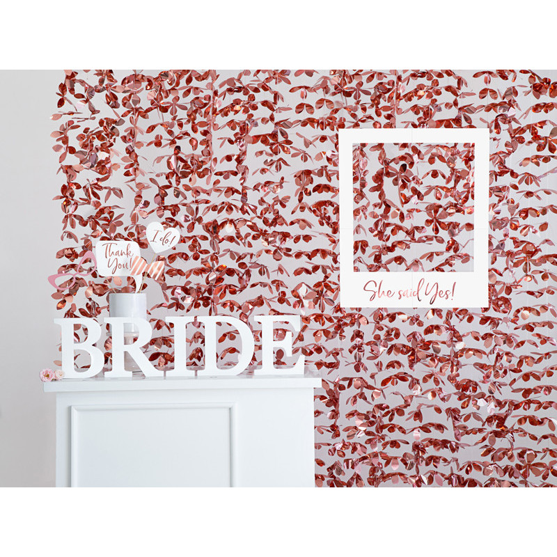 Festgardin Rosa guld blomster dørforhæng i luksusudgave, 100x210cm