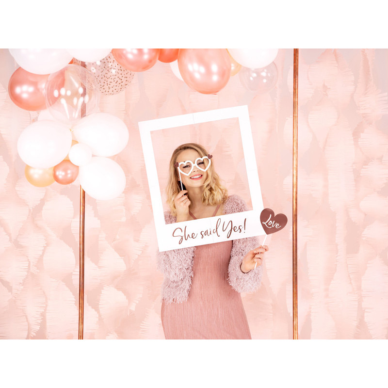 1 stk. Rosaguld selfie fotoframe "Hun Sagde Ja", 50x59.5cm
