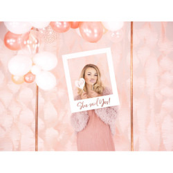 1 stk. Rosaguld selfie fotoframe "Hun Sagde Ja", 50x59.5cm