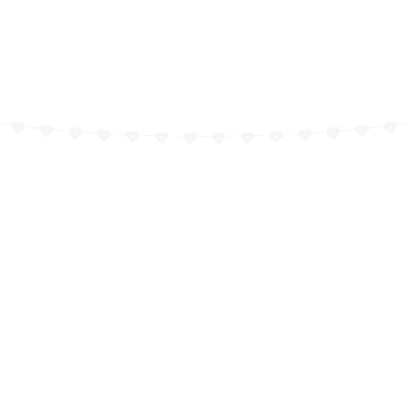 1 stk. Hvid papirhjerte-girlande 1.8m x 8cm – Romantisk dekoration til bryllup & fest