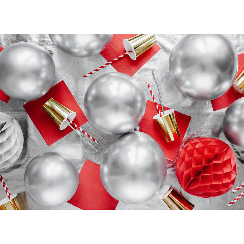 50 stk. Chrome latex balloner sølv 12" - Skinnende spejleffekt til bryllup & fest