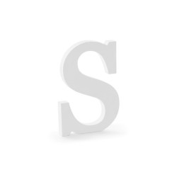 Træbogstav S - hvid 20 cm høj