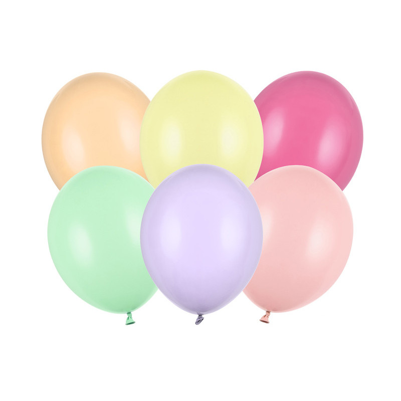 50 stk. Latexballoner mix pastelfarver 12" - Luksus kvalitet til festdekoration