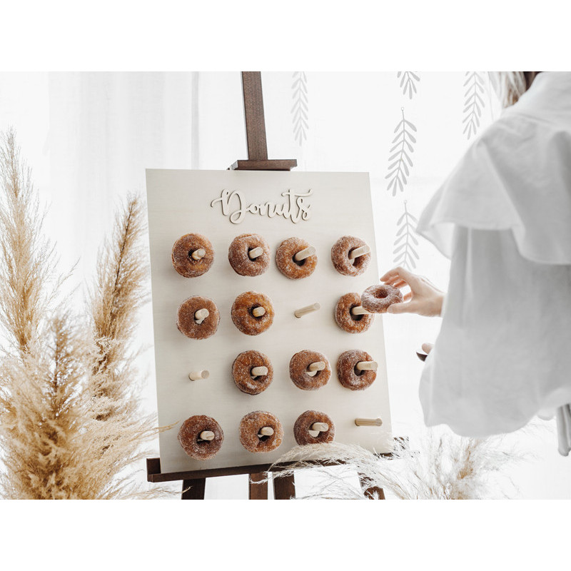 1 stk. Naturlig træ donut væg, 45x55cm med 16 knager til selvsamling